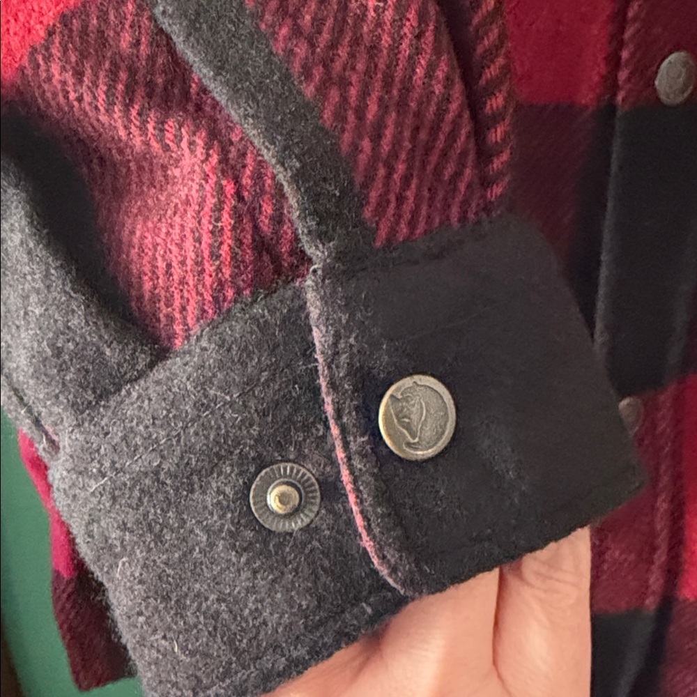Fjallraven Red & Black Canada Mens XXL Shirt Jacket Comfort Fit Wool Blend - Picture 9 of 11